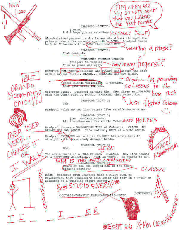 http://nerdapproved.com/movies/deadpool-script-notes/