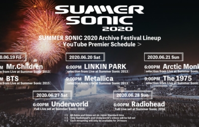 SUMMER SONIC 2020 Archive Festival Lineup