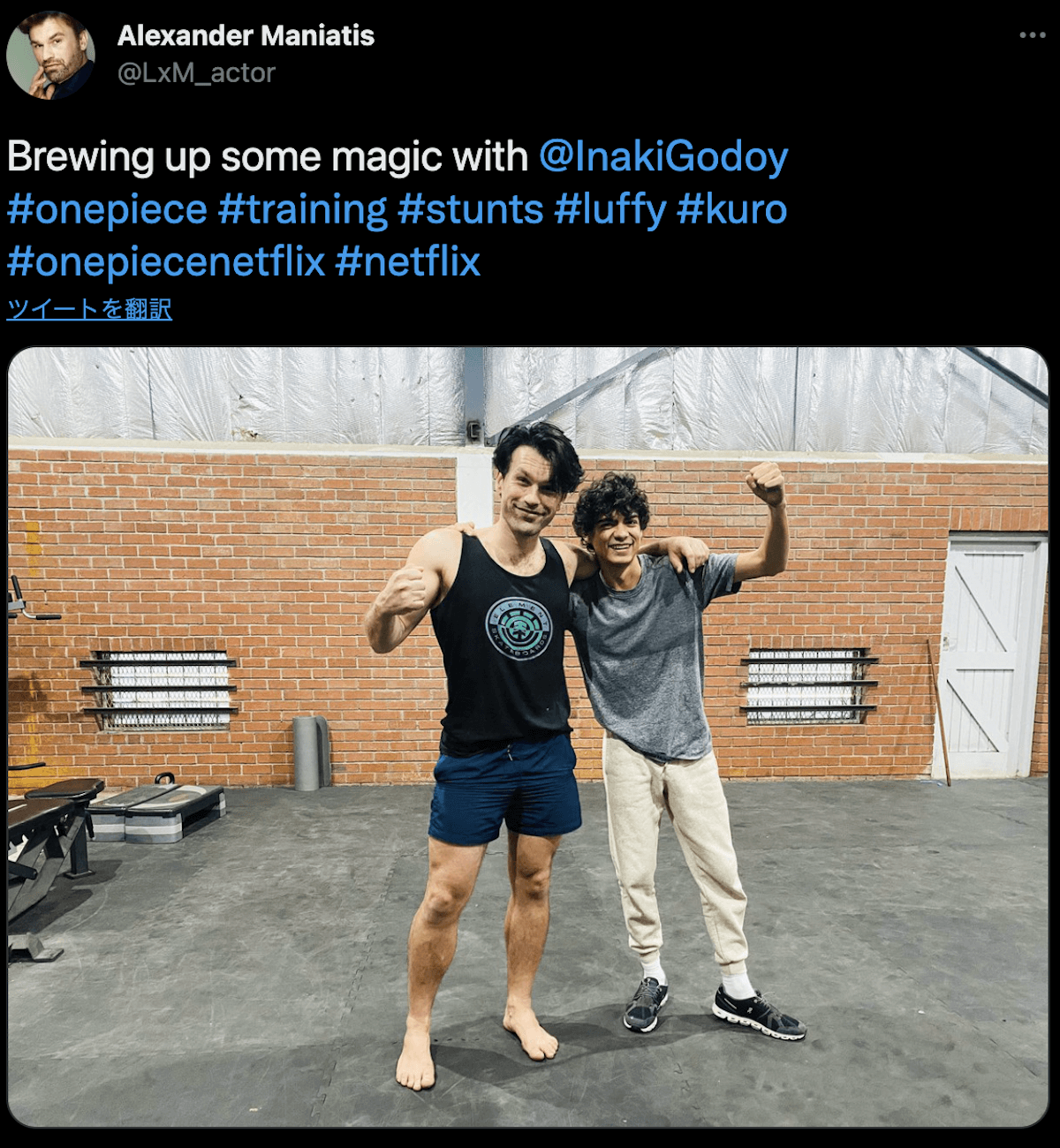 One Piece 実写版 クロ ルフィ役がトレーニング写真を公開 The River