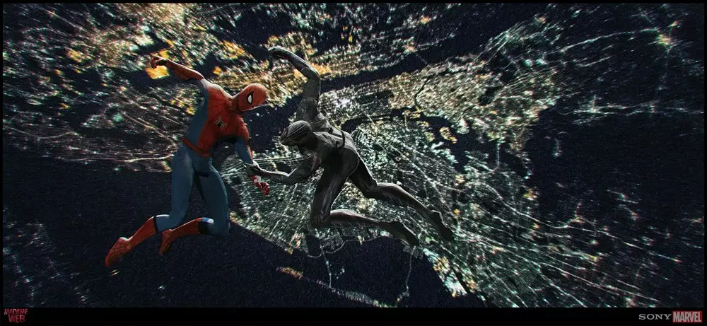 マダム・ウェブ』にスパイダーマンが登場しているコンセプトアートが