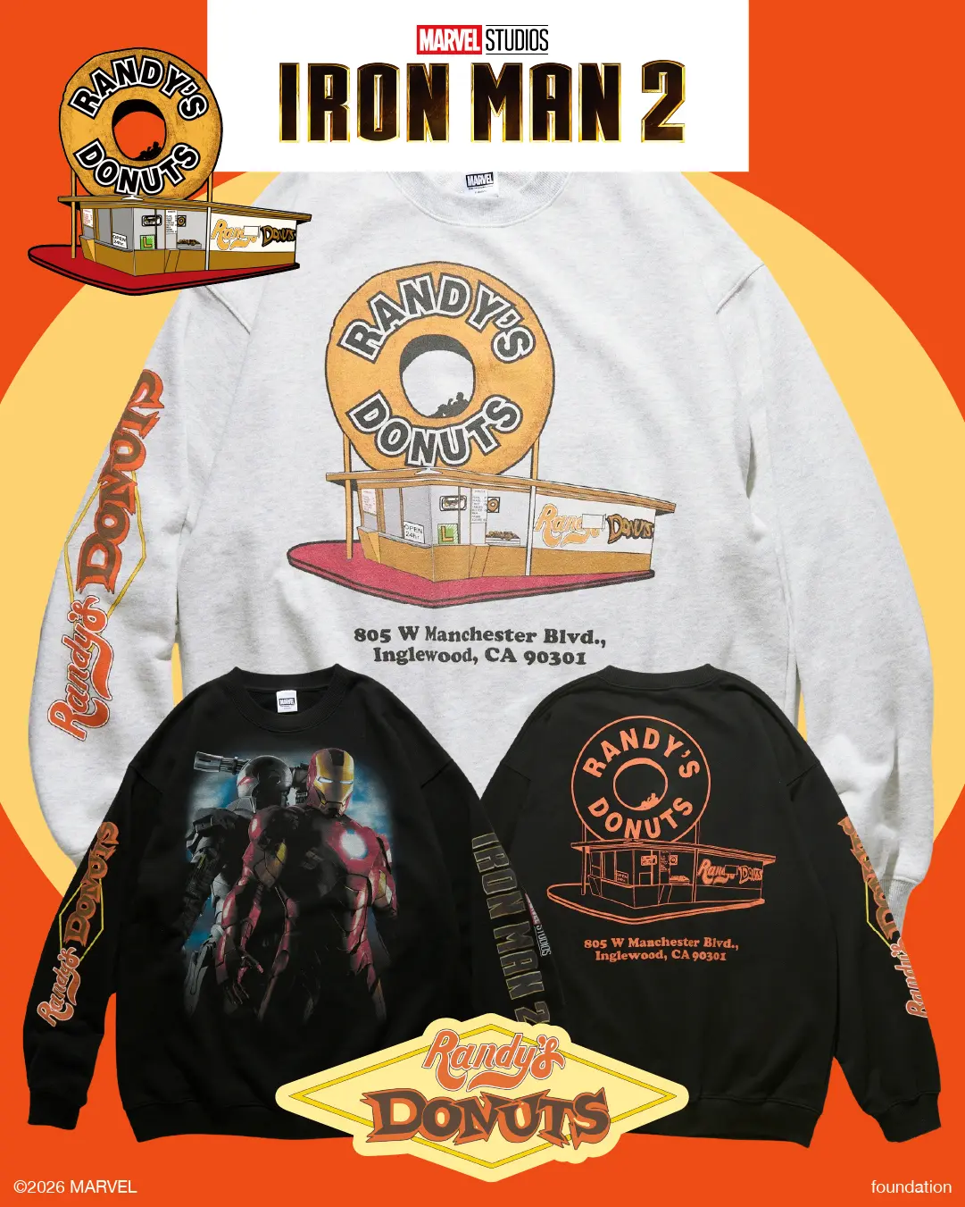 アイアンマン2』ドーナツ食べるシーンがTシャツとスウェットに